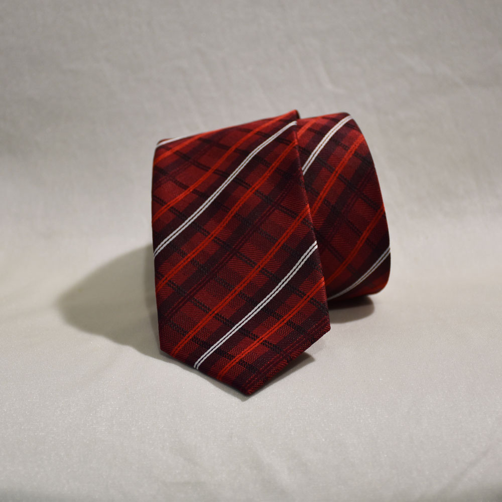 red plaid tie