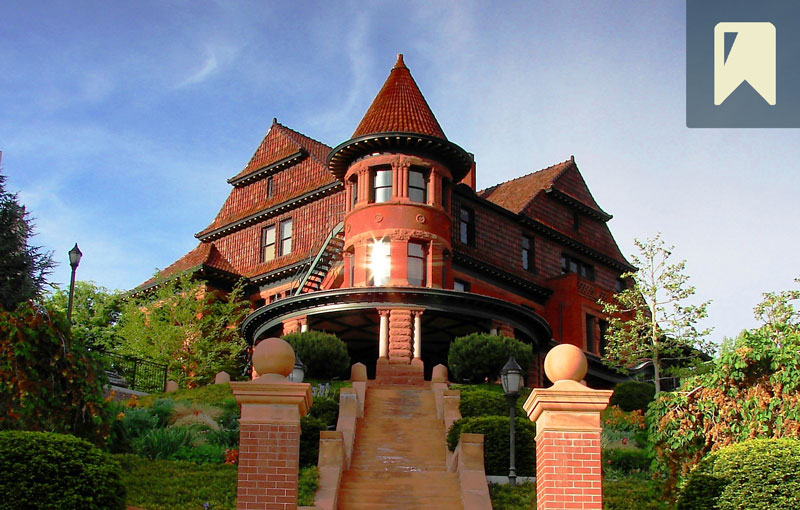 The McCune Mansion in the sunlight