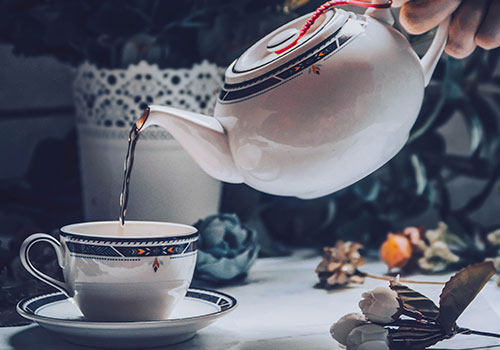 Blue Stripped Tea Set