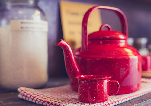 Red Dotted Tea Set