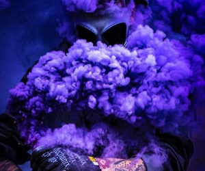 alien and colored smoke image
