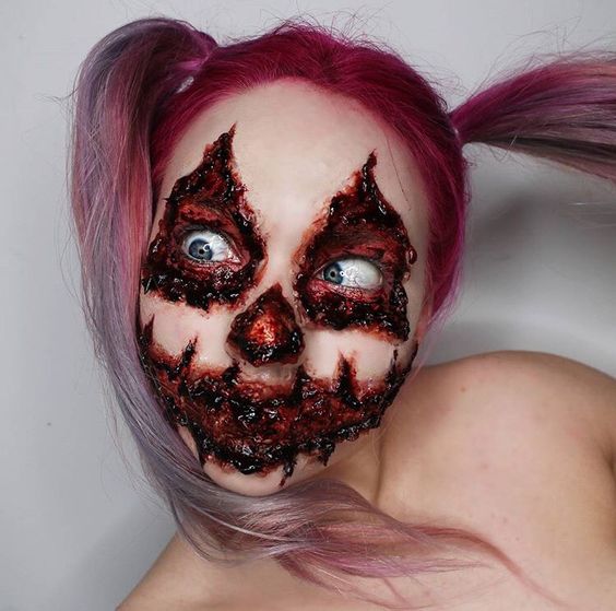 creepy bloody pumpkin FX makeup